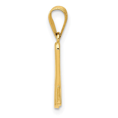 14K Gelbgold Initial-Anhänger mit Schreibschrift-Buchstabe M