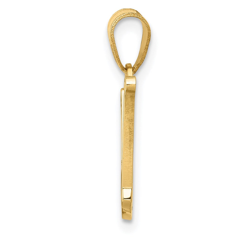 14K Gelbgold Skript-Buchstabe „N" Initial-Anhänger