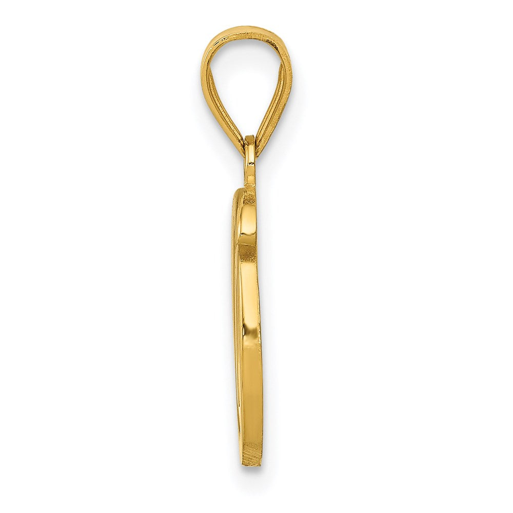 14K Gelbgold Skript-Buchstabe „O" Initial-Anhänger