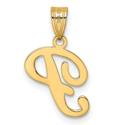14K Gelbgold Schreibschrift-Buchstabe „P" Initial-Anhänger