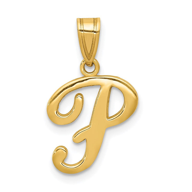 14K Gelbgold Schreibschrift-Buchstabe „P" Initial-Anhänger
