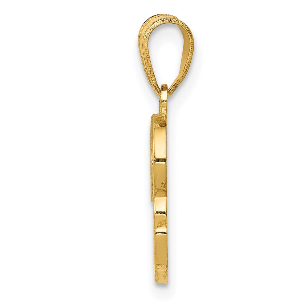 14K Gelbgold Schreibschrift-Buchstabe R Initial-Anhänger
