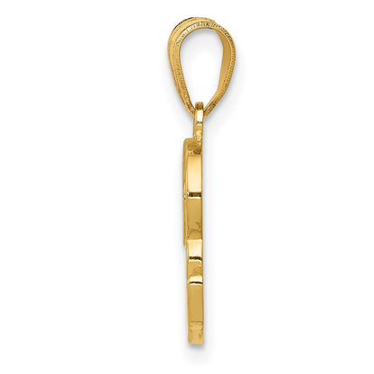 14K Gelbgold Schreibschrift-Buchstabe R Initial-Anhänger