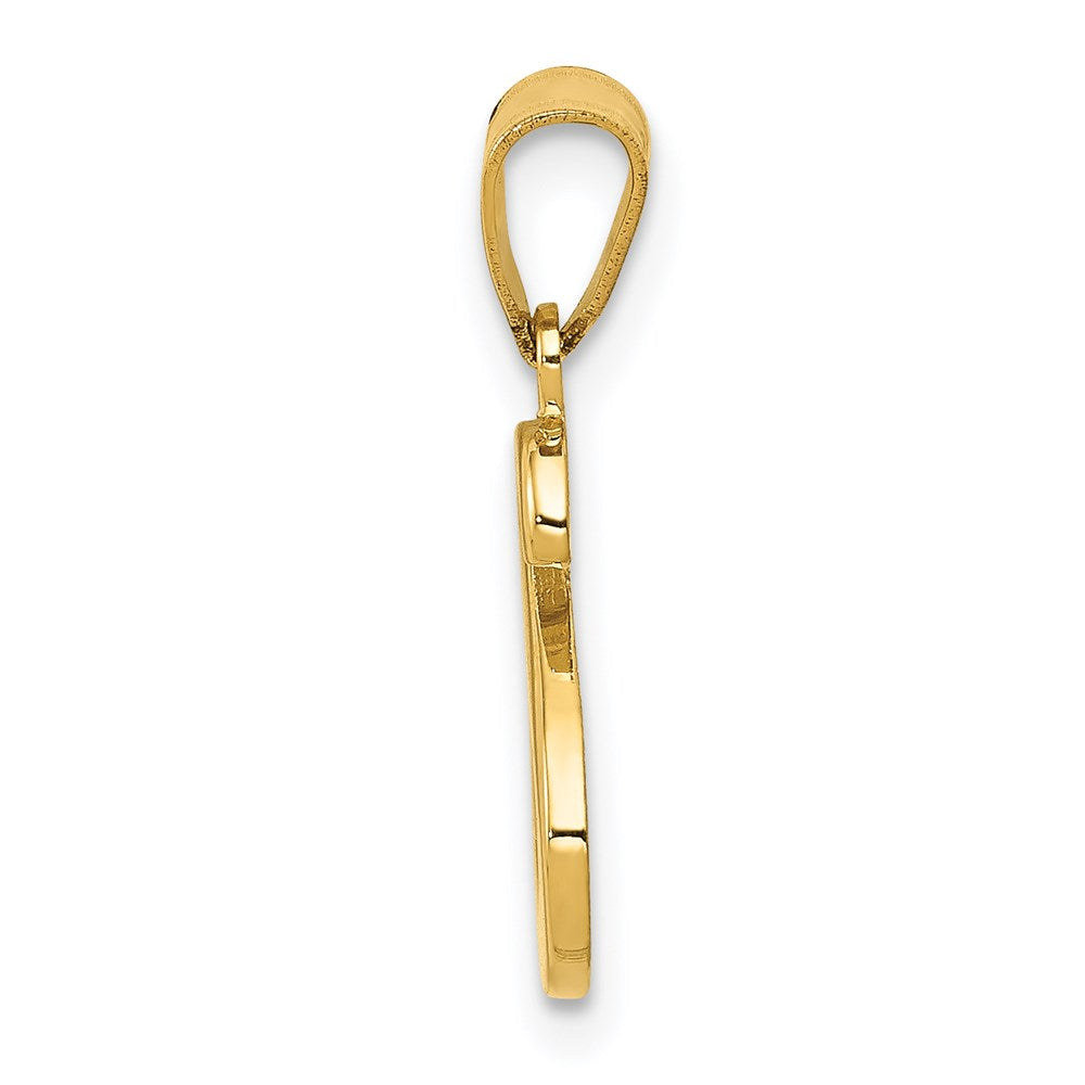 Anhänger mit Initiale „S“ in Schreibschrift aus 14K Gelbgold