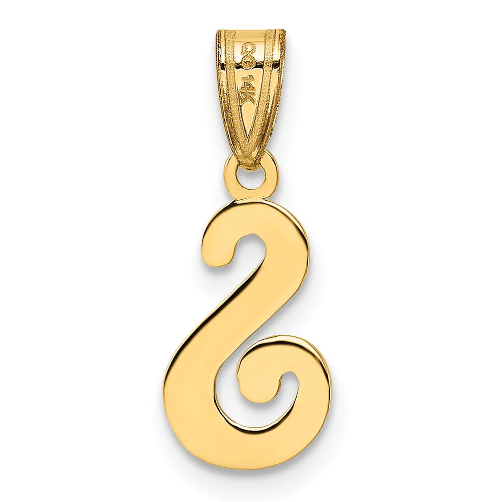 Anhänger mit Initiale „S“ in Schreibschrift aus 14K Gelbgold