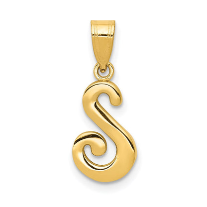 Anhänger mit Initiale „S“ in Schreibschrift aus 14K Gelbgold