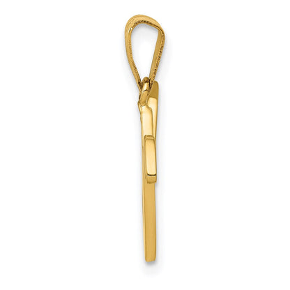 14K Gelbgold 14ky Schreibschrift Buchstabe V Initiale Anhänger