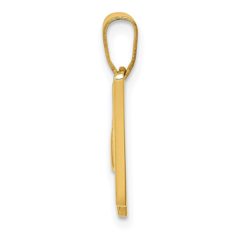 14K Gelbgold Initial-Anhänger Buchstabe „W" in Schreibschrift