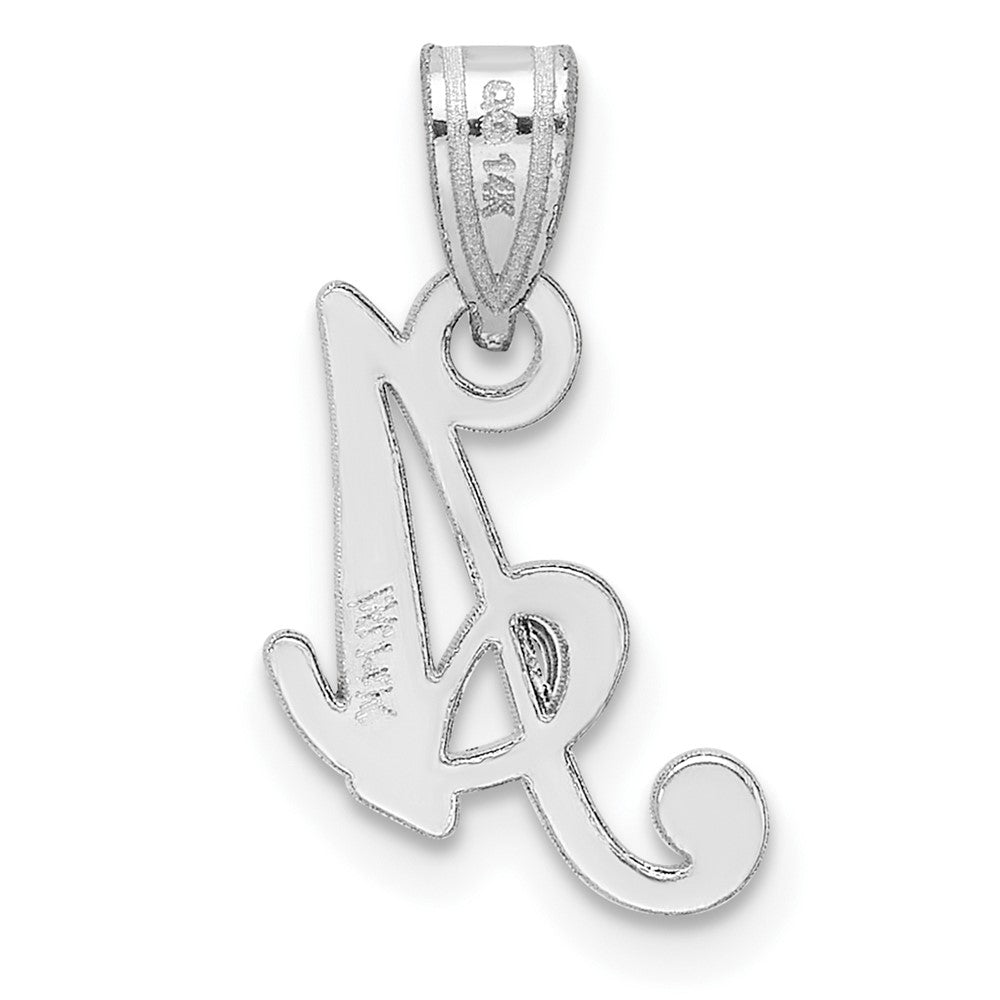 14k Weißgold Skript-Buchstabe „A" Initial-Anhänger