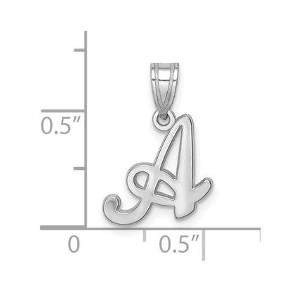 14k Weißgold Skript-Buchstabe „A" Initial-Anhänger