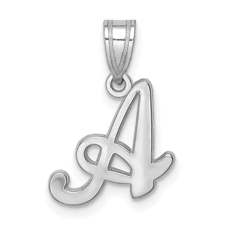 14k Weißgold Skript-Buchstabe „A" Initial-Anhänger