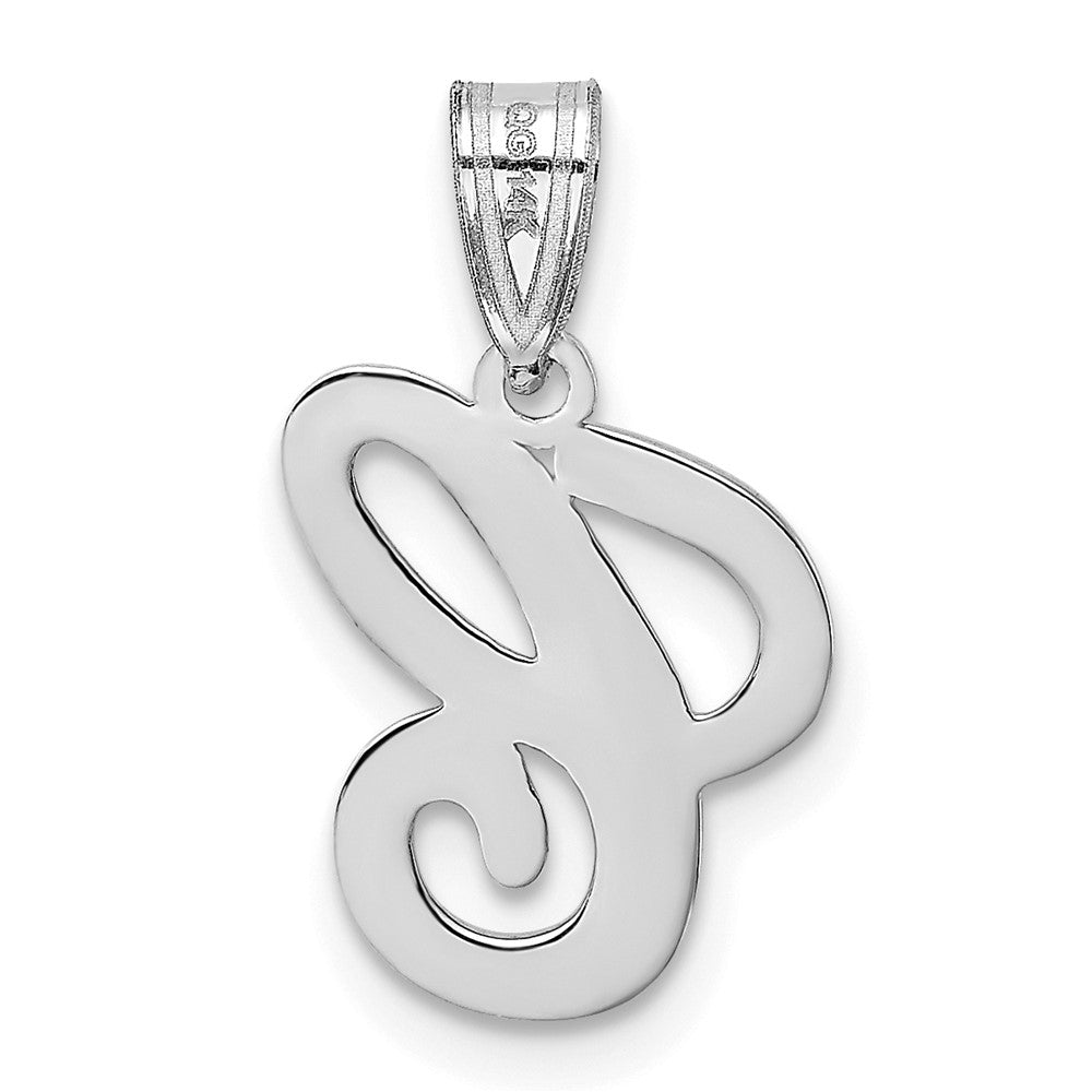 14k Weißgold Skript-Buchstabe C Initial-Anhänger