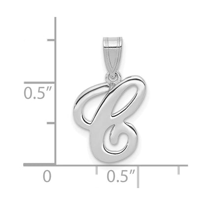 14k Weißgold Skript-Buchstabe C Initial-Anhänger