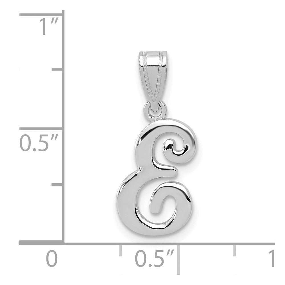 14K Weißgold Skript-Buchstabe E Initial-Anhänger