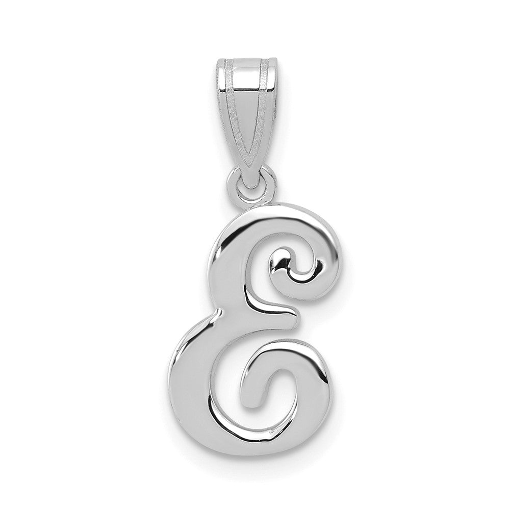 14K Weißgold Skript-Buchstabe E Initial-Anhänger