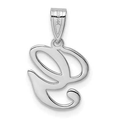 14K Weißgold Skript-Buchstabe G Initial-Anhänger