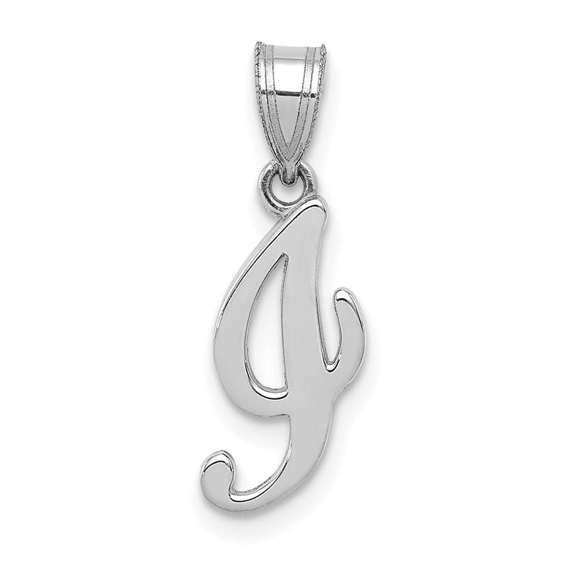 14k Weißgold Initialenanhänger mit Buchstabe "I" in Schreibschrift