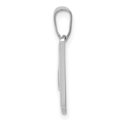 14K Weißgold Skript-Buchstabe W Initial-Anhänger