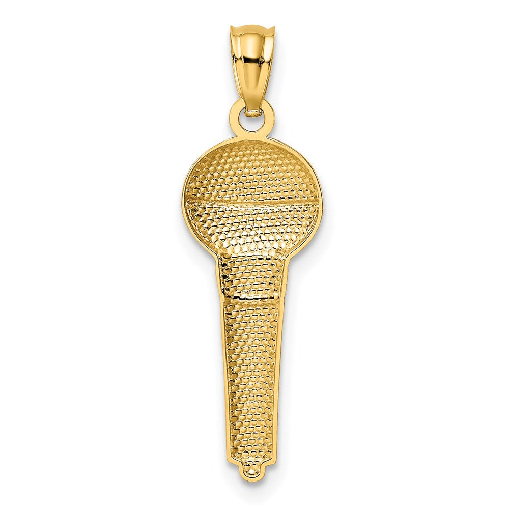 14K Gelb & Rhodium 14K und Rhodium Microphone Anhänger