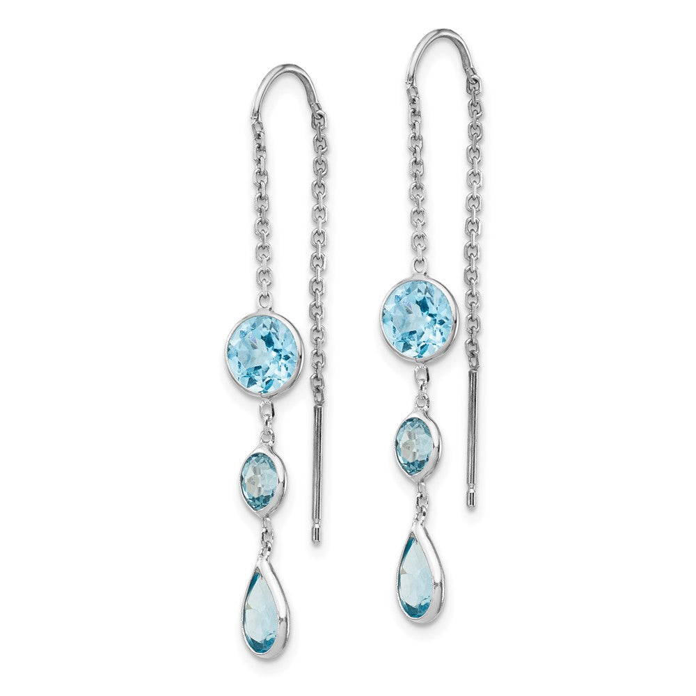 14K Weißgold Blautopas-Ohrhänger mit Ohrdraht