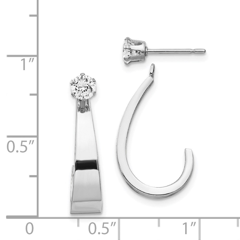 14K Weißgold Creolen-Jacket "J" mit Zirkonia