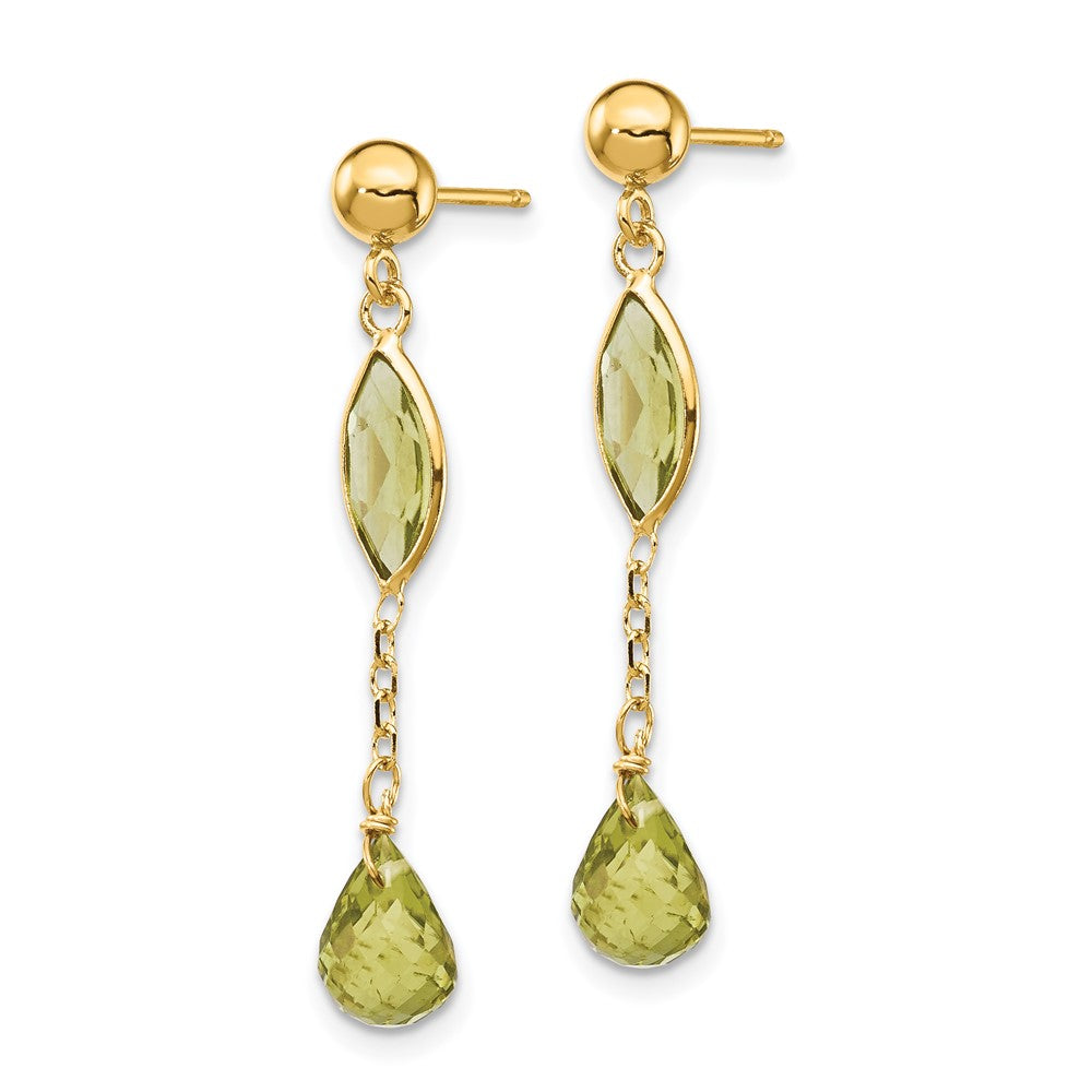 14K Gold Peridot-Ohrstecker