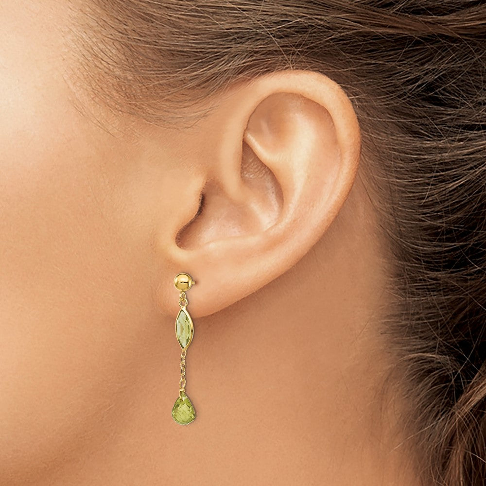 14K Gold Peridot-Ohrstecker