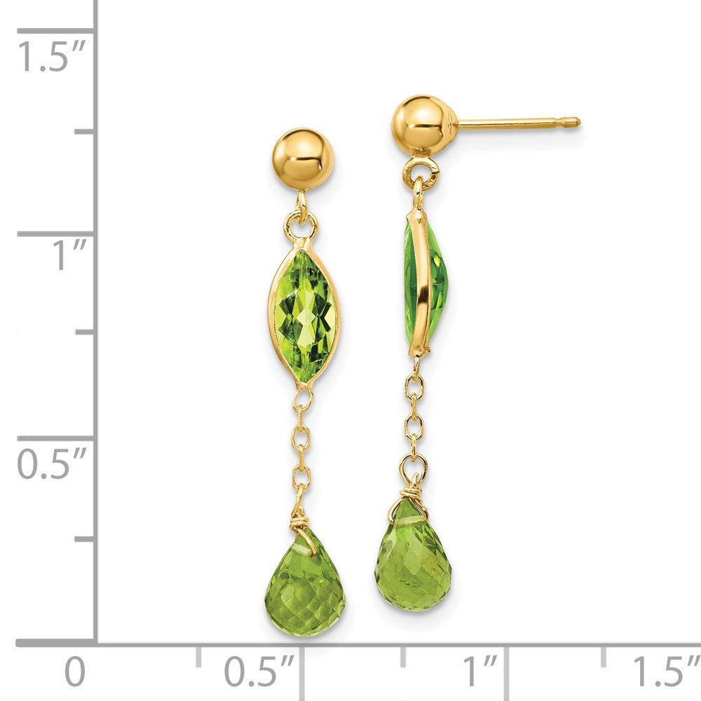 14K Gold Peridot-Ohrstecker