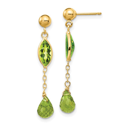 14K Gold Peridot-Ohrstecker