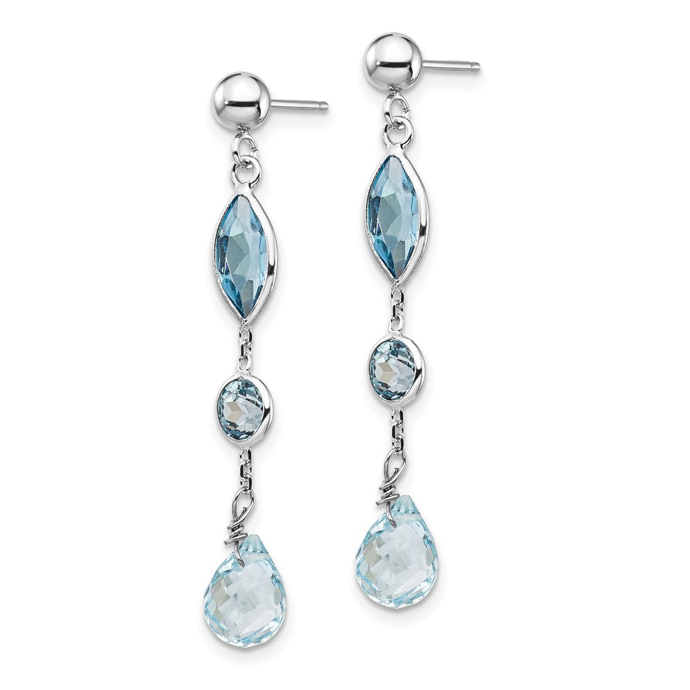 14K Weißgold Blautopas-Ohrstecker