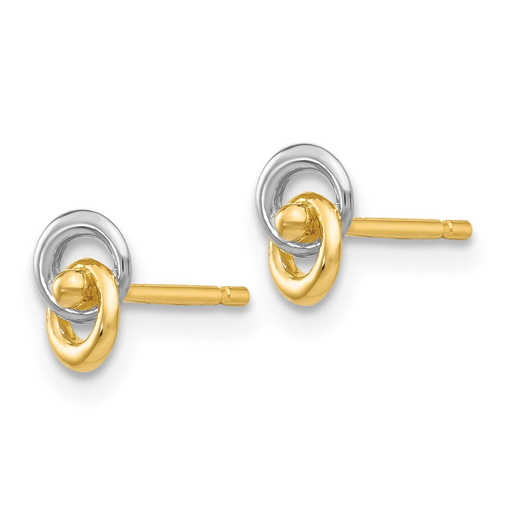 14K Gelb & Rhodium Liebe Knoten Ohr