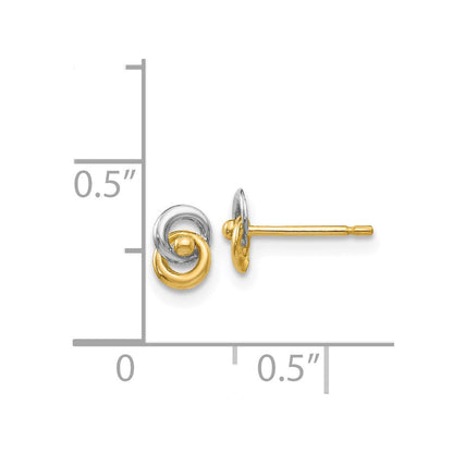 14K Gelb & Rhodium Liebe Knoten Ohr