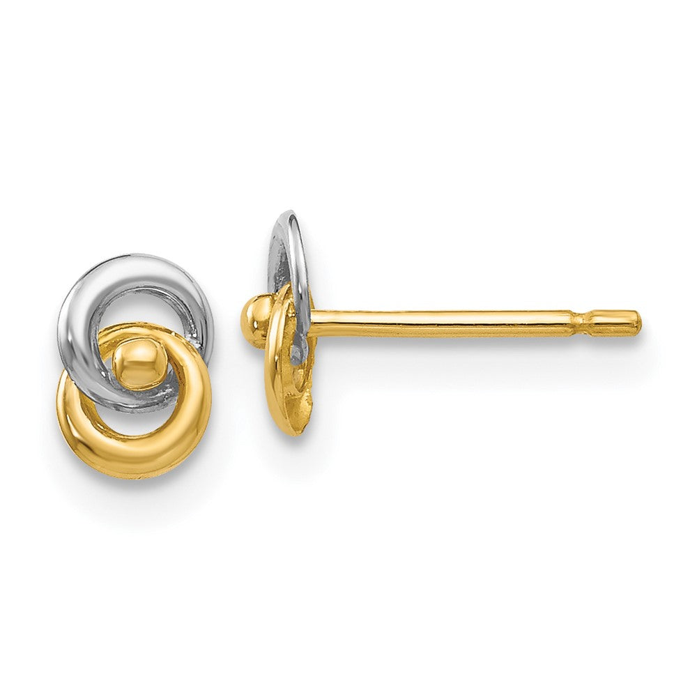 14K Gelb & Rhodium Liebe Knoten Ohr