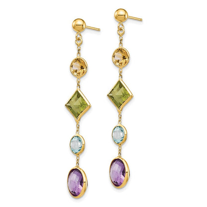 14K Multi-Edelstein-Ohrstecker