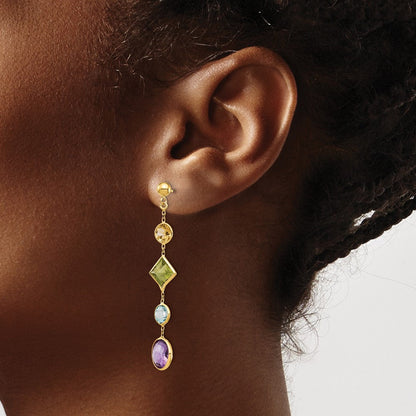 14K Multi-Edelstein-Ohrstecker