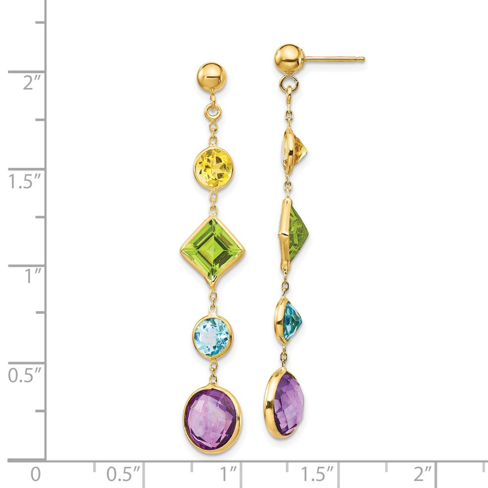 14K Multi-Edelstein-Ohrstecker