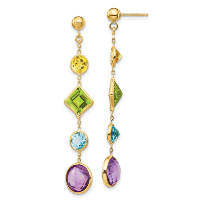 14K Multi-Edelstein-Ohrstecker