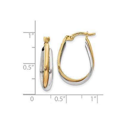 14K Bicolor Gold Doppel-Creolen