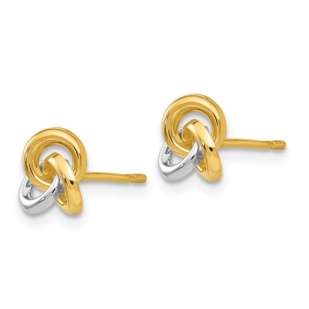 14K Gelb & Rhodium Dreifaltigkeit Knoten Ohrringe