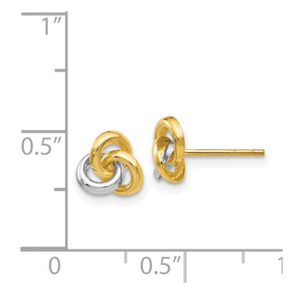 14K Gelb & Rhodium Dreifaltigkeit Knoten Ohrringe