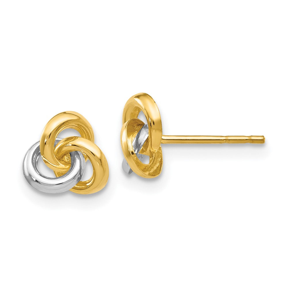 14K Gelb & Rhodium Dreifaltigkeit Knoten Ohrringe