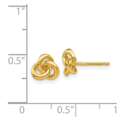 14K Gelbgold Dreifaltigkeit Knoten Ohrringe