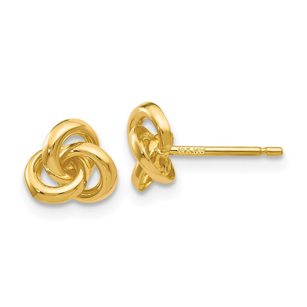 14K Gelbgold Dreifaltigkeit Knoten Ohrringe