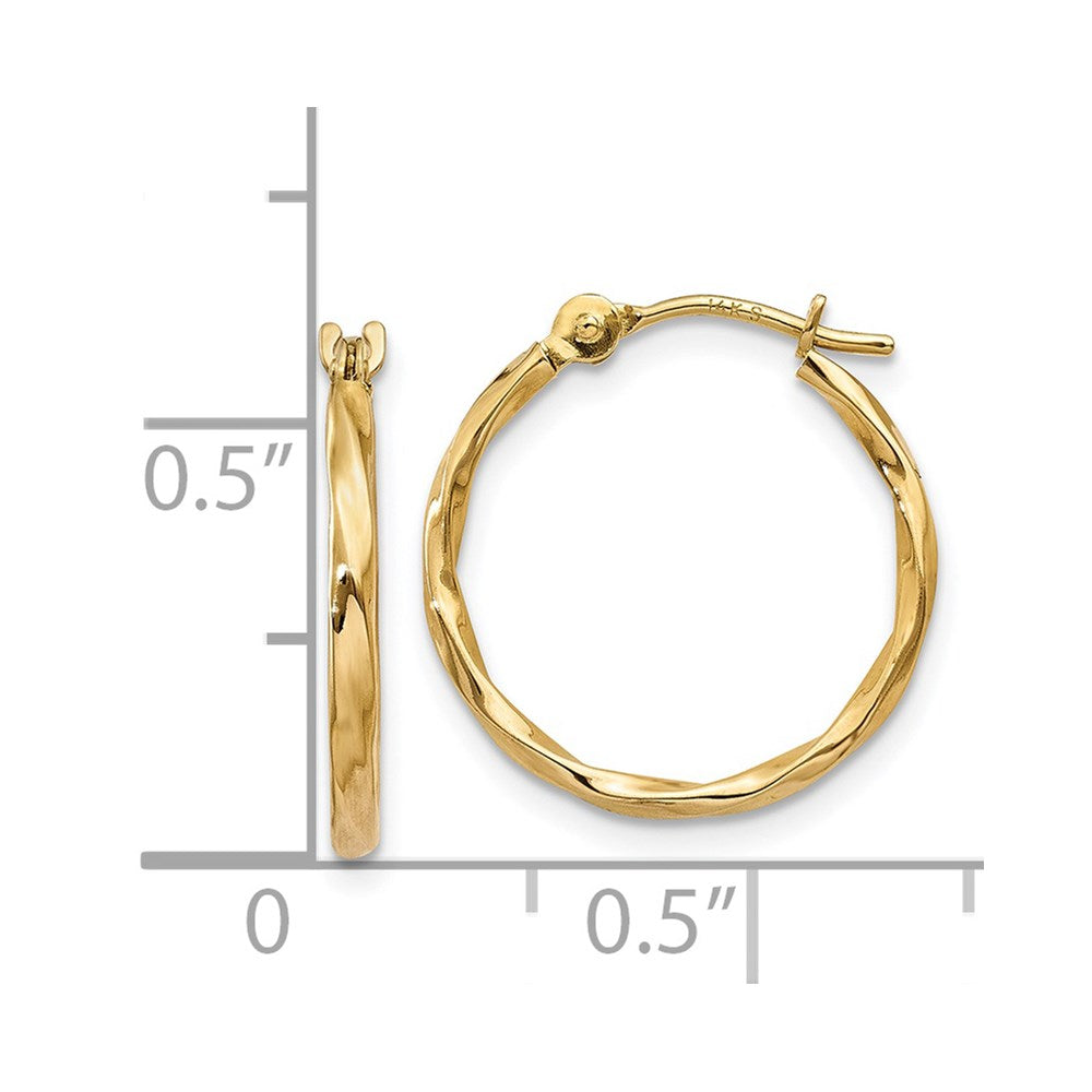 14K Gelbgold Gedreht Creolen