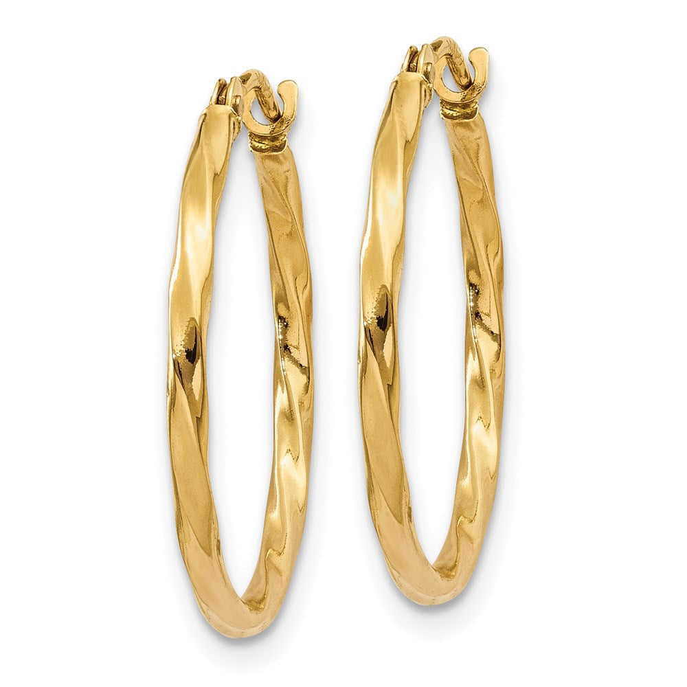 14K Gelbgold Gedreht Creolen