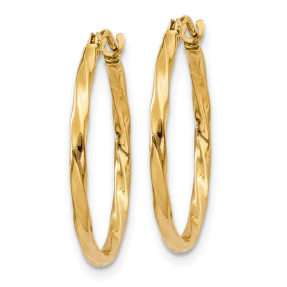 14K Gelbgold Gedreht Creolen
