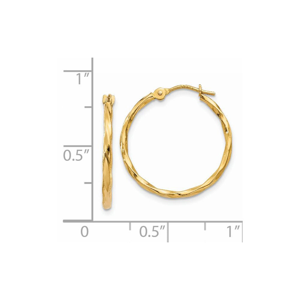 14K Gelbgold Gedreht Creolen
