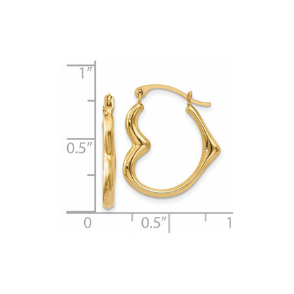 14K Gelbgold Herz Creolen