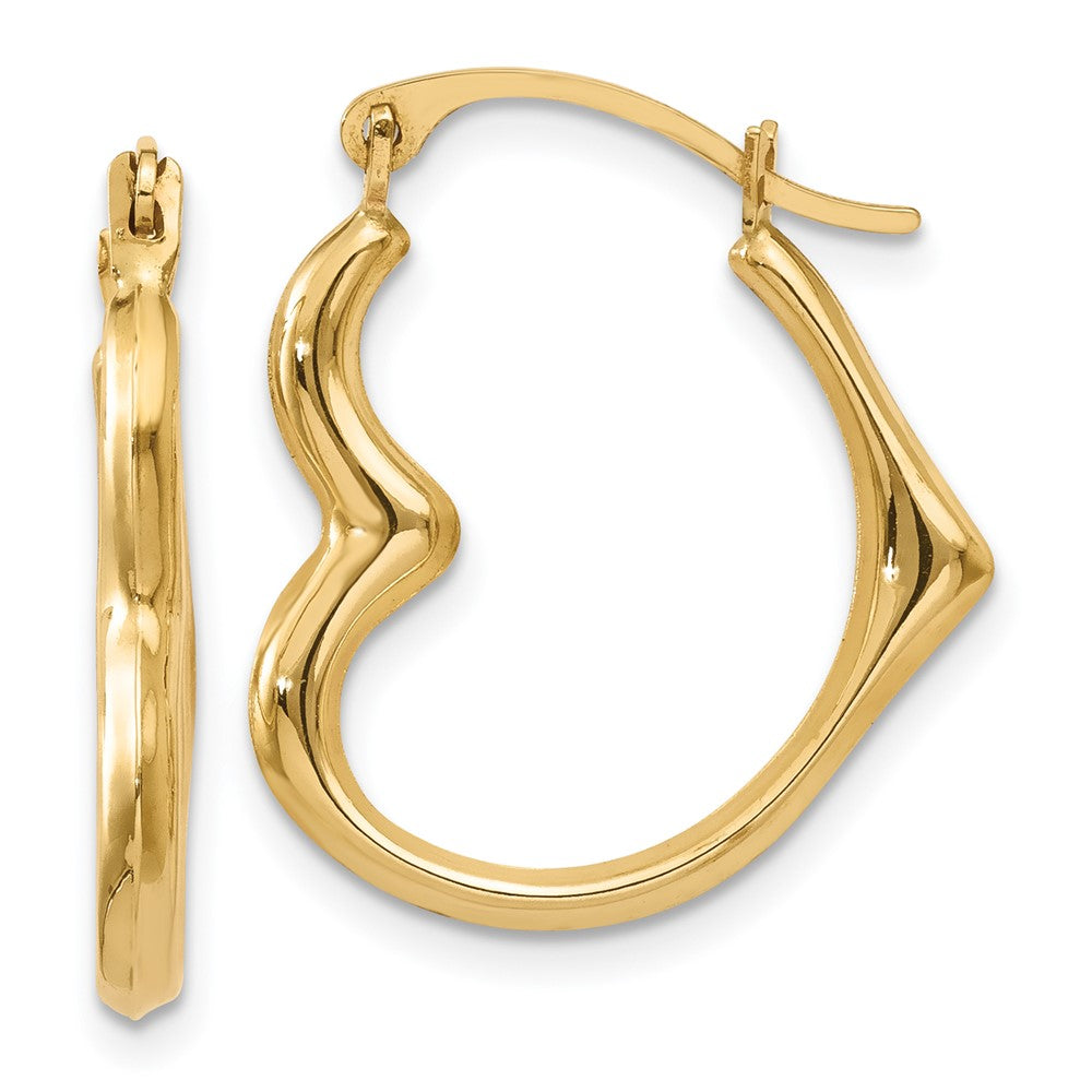 14K Gelbgold Herz Creolen