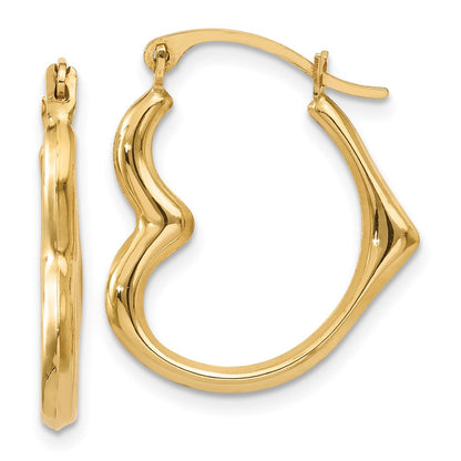 14K Gelbgold Herz Creolen